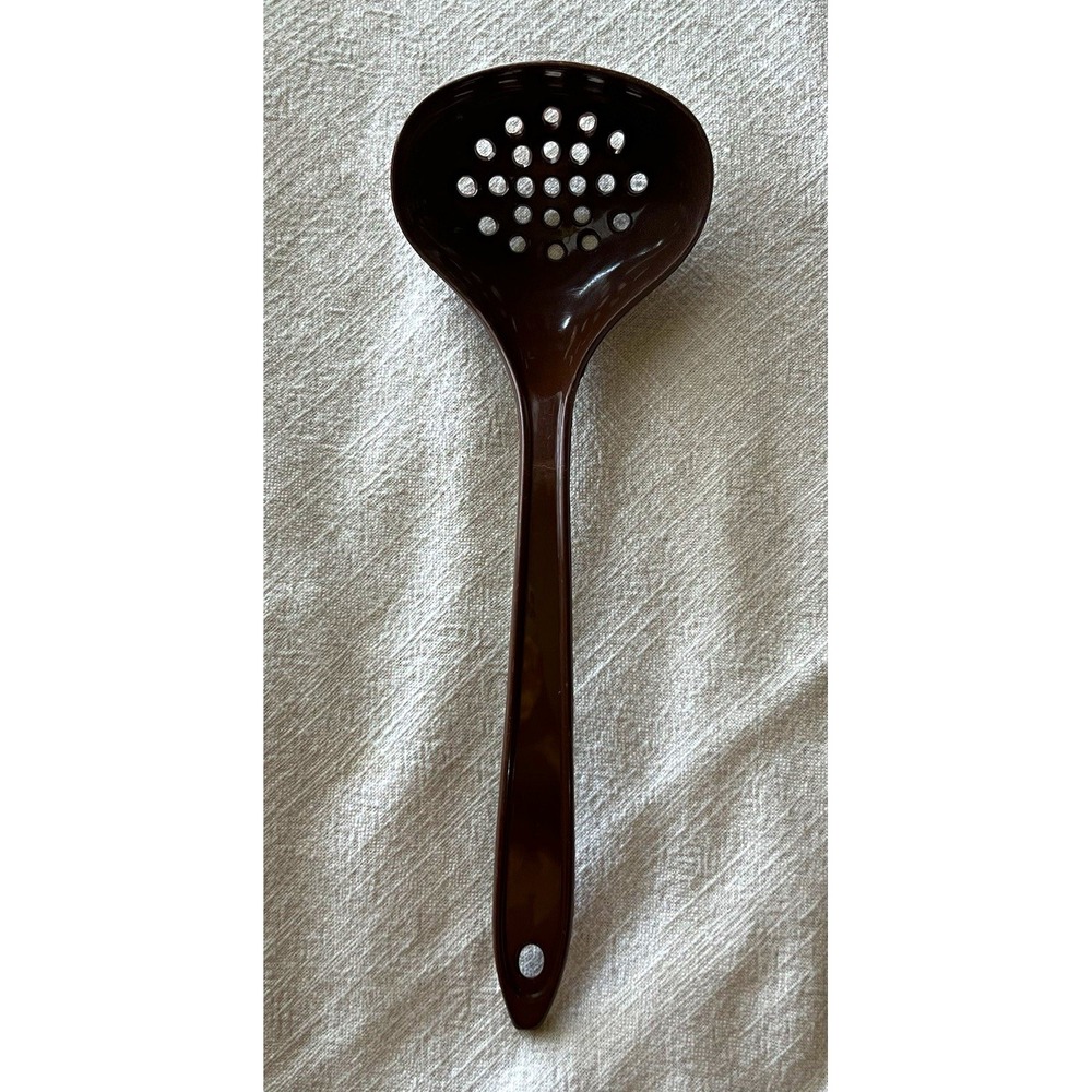 Vintage Lopol by Hutzler No 704 Brown Straining Ladle Skimmer Kitchen 11 inch